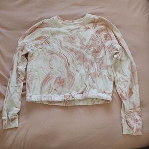 Hollister Cream and Pink Marble Sweatshirt